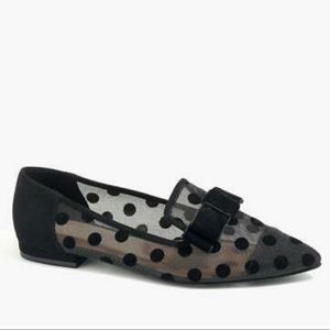 JCrew Polk Dot Mesh Flats